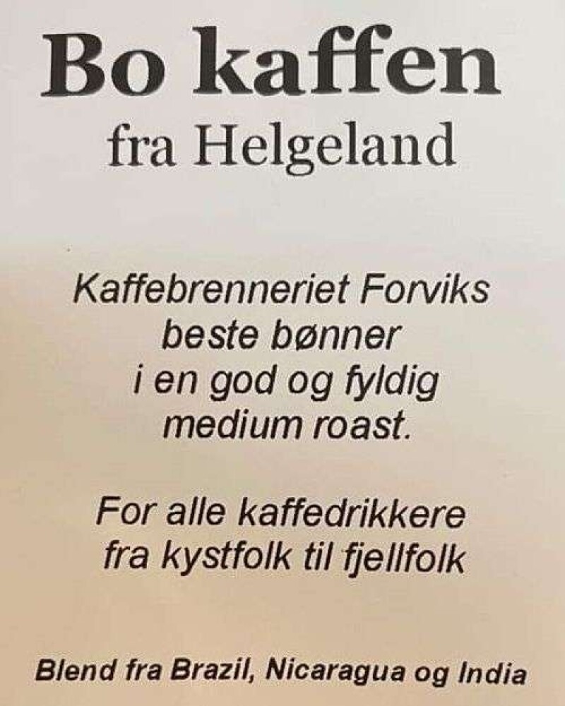 BOkaffen fra Helgeland Filter - 250gr