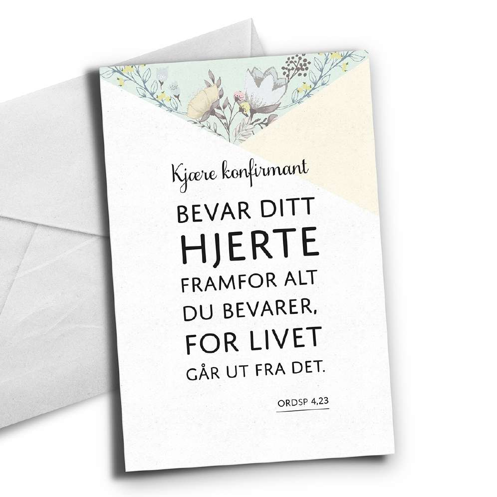 HAPPY STAR - KONFIRMASJONSKORT - Hvit 10 x 15