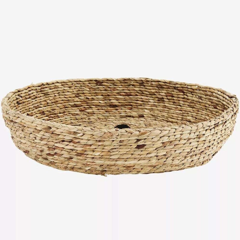 MADAM STOLTZ - BRODERT KURV - Natural Ø:50x11 cm