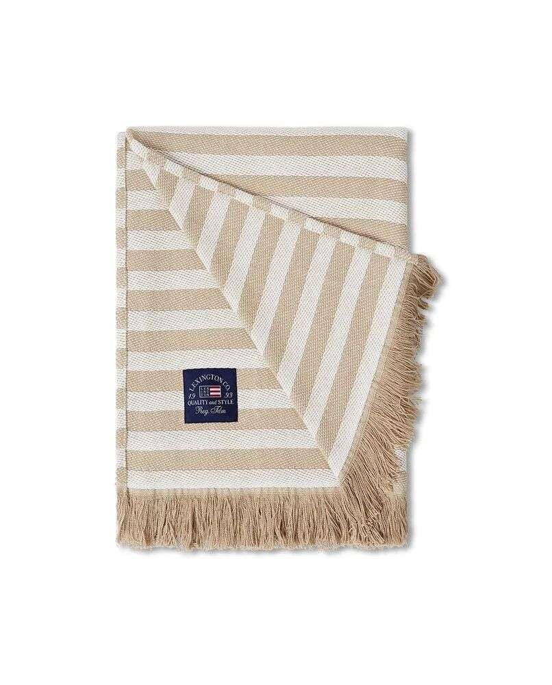 LEXINGTON - PLEDD MED STRIPER - Beige/hvit 130x170