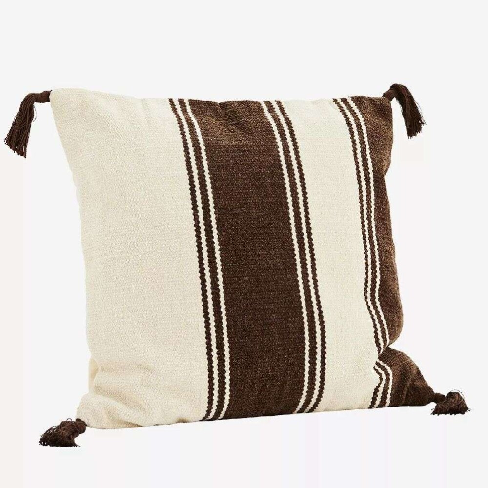 MADAM STOLTZ - STRIPET PUTETREKK - Offwhite, brun 