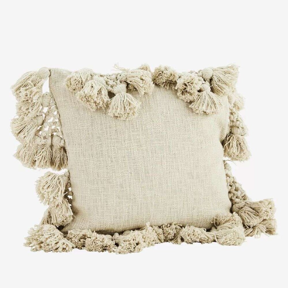 MADAM STOLTZ - PUTETREKK M/DUSKER - Ivory 45x45 cm