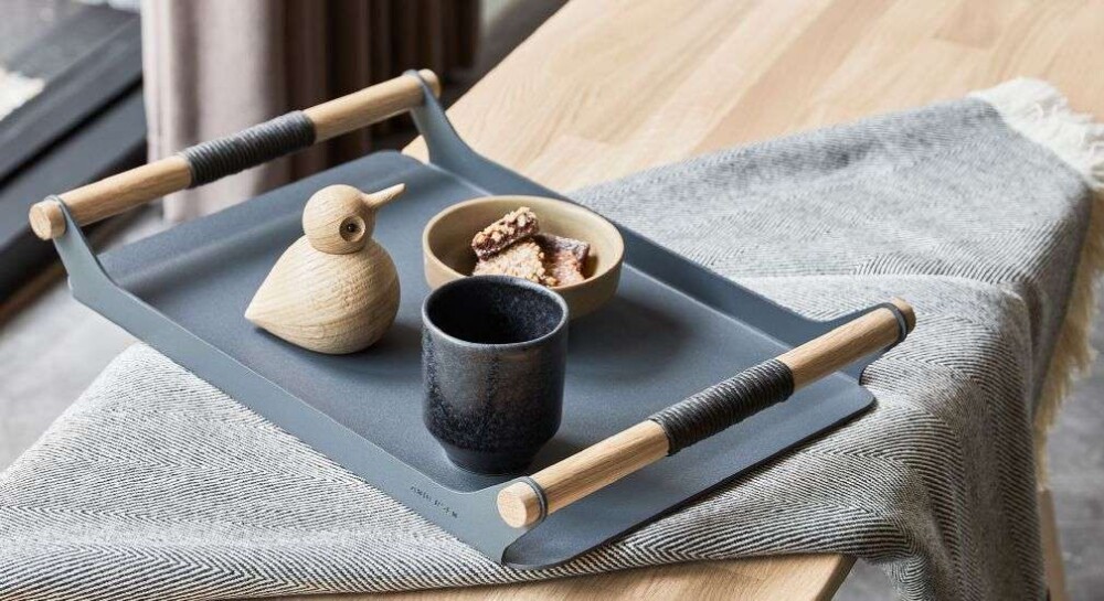 ANDERSEN - STEELWOOD SERVINGTRAY - Grått/natur 40x