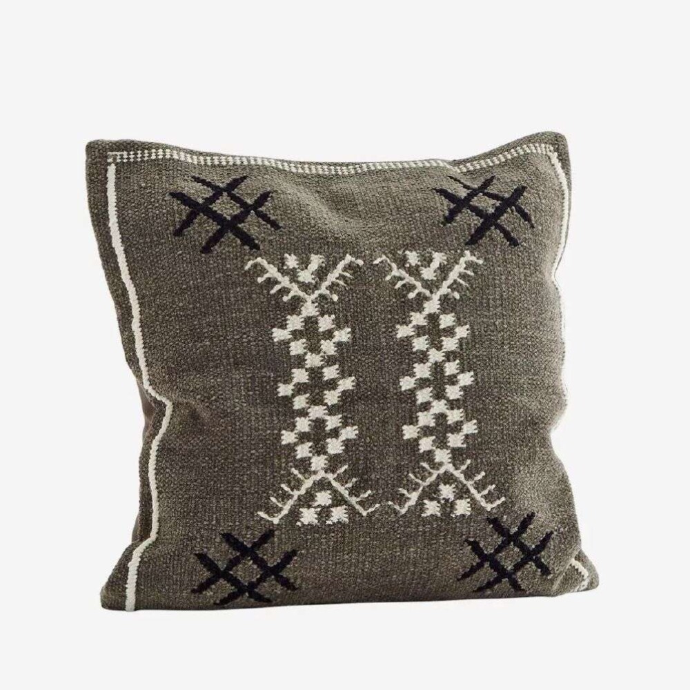 MADAM STOLTZ - PUTETREKK - Taupe, offwhite 50x50