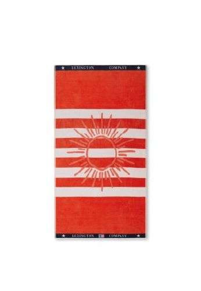 LEXINGTON - BEACH TOWEL - Coral/white 100x180 cm