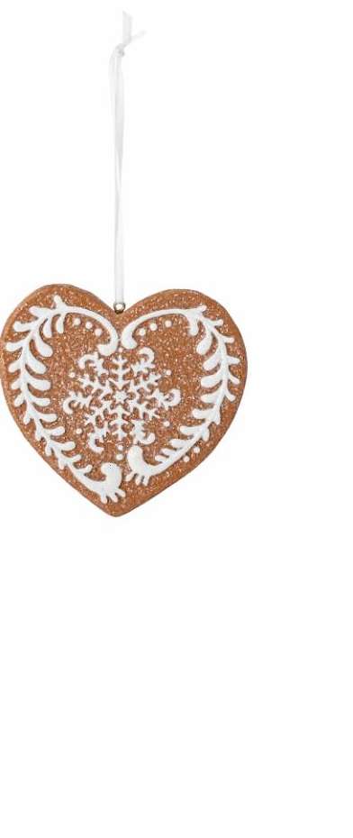 BLOOMINGVILLE - PEPPERKAKEHJERTE MED GLITTER