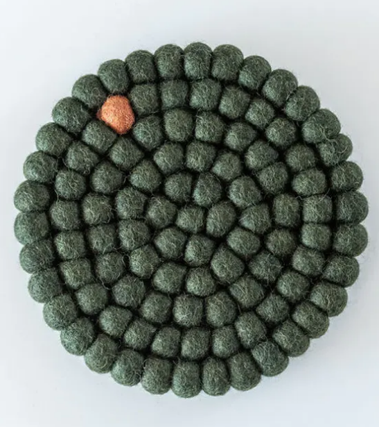 UND - WOOLDOT GRYTEUNDERLAG. - Terrakotta/mose