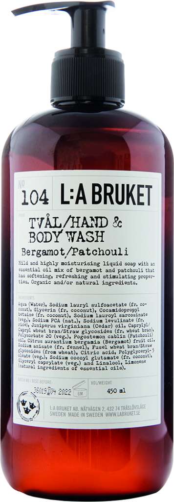 L:A BRUKET - 104 HAND & BODY WASH - Bergamott/Patc