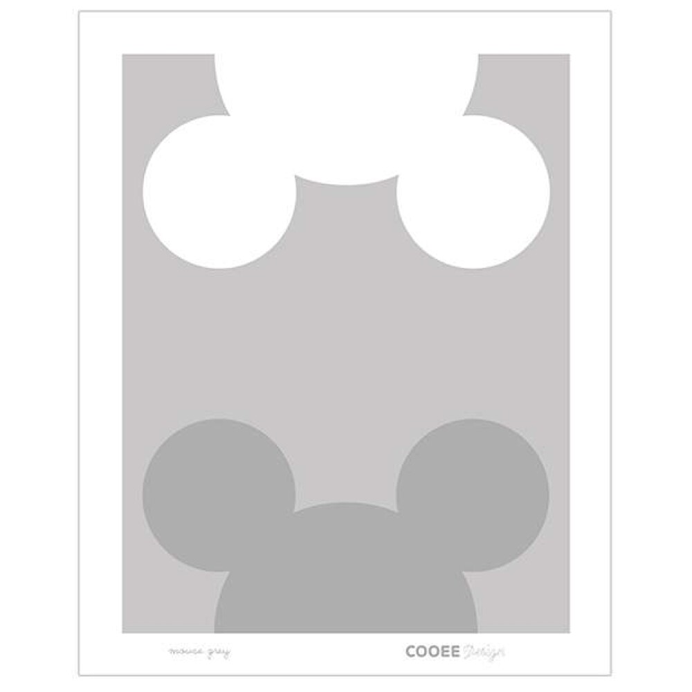 COOEE - PLAKAT MOUSE REMIX - Grå/hvit 50x70 cm